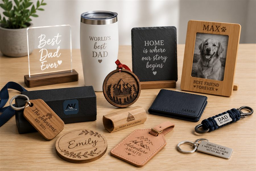 Personalized gift ideas made with 3D printing and laser engraving