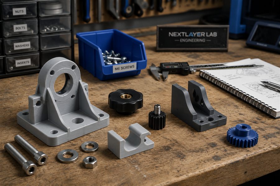 Practical part ideas including knobs brackets holders and clips