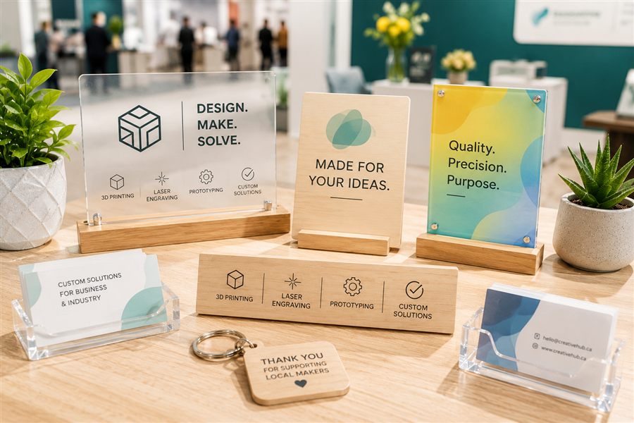 Custom engraved product display — custom project by NextLayer Lab in Red Deer County, Alberta