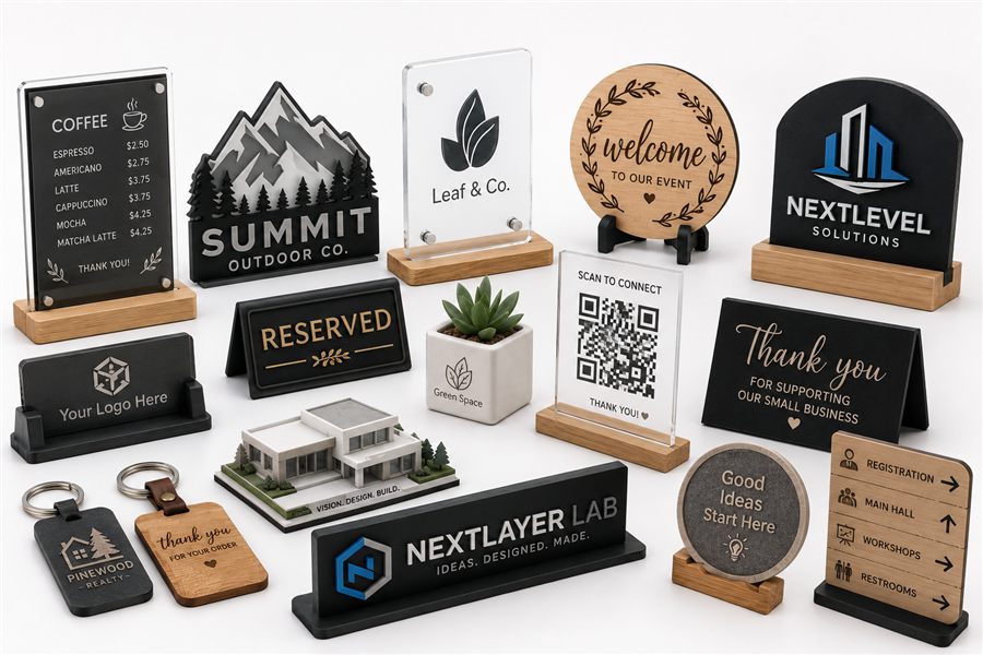 Business event displays booth signs and branded display pieces