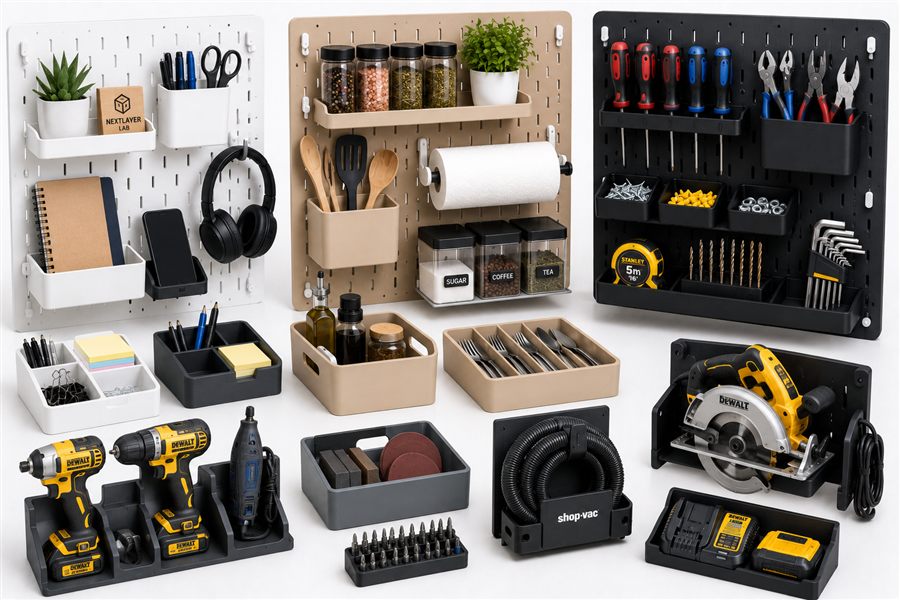 Custom organizers cable holders and storage solutions