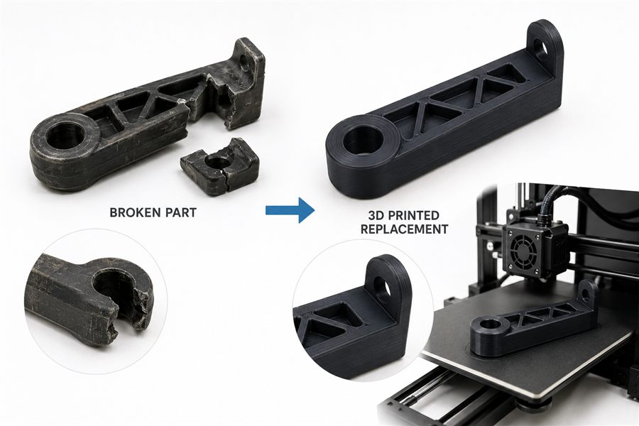 Custom replacement-style parts and practical 3D printed components